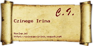 Czinege Irina névjegykártya